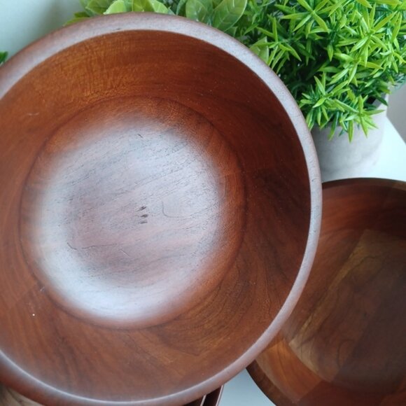 Vintage 1970 Lebanon Supply Co Walnut Bowls | Set of 4 | MCM Fine Wooden Ware - Picture 4 of 7